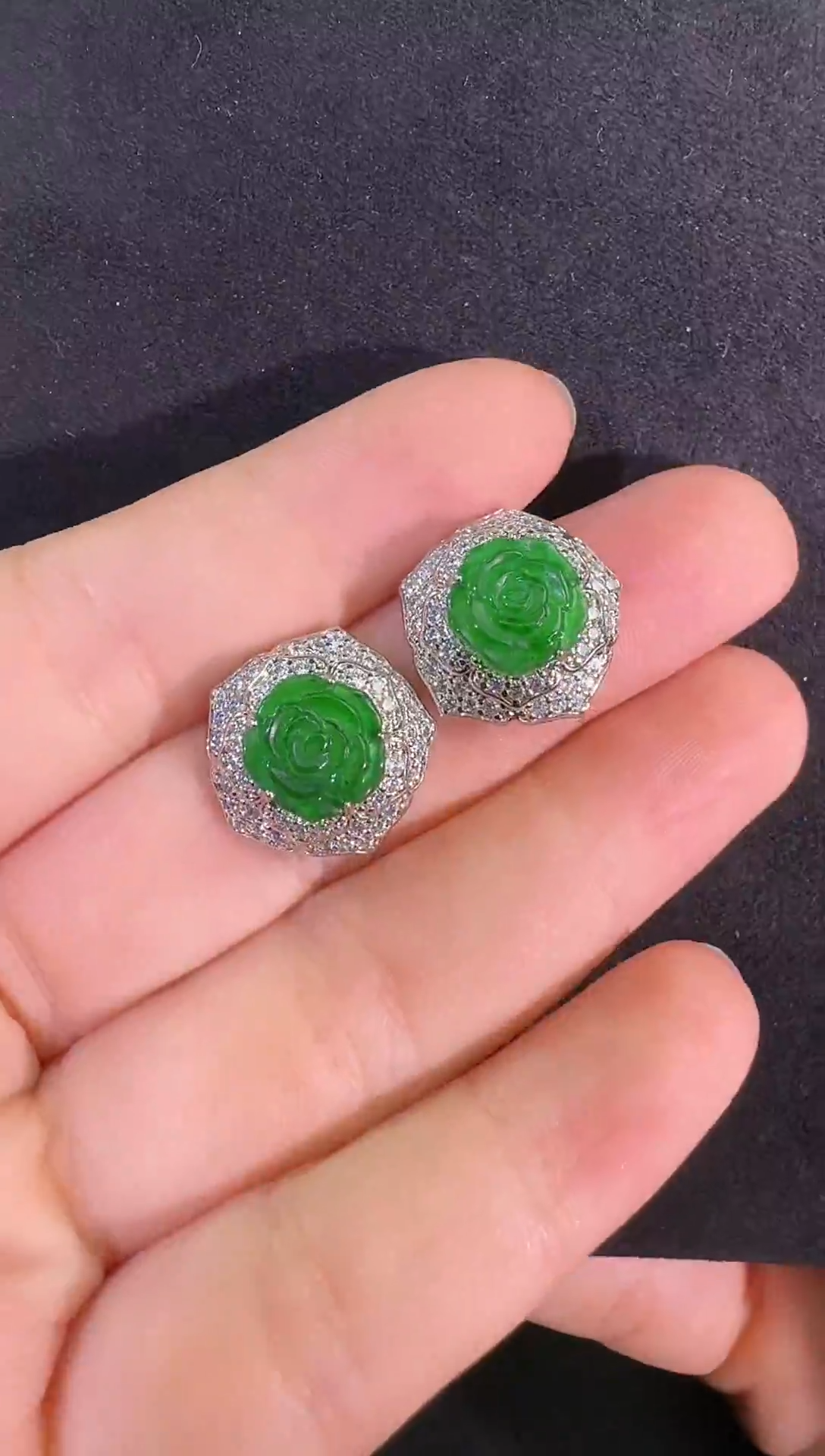 未镶嵌翡翠耳饰耳钉