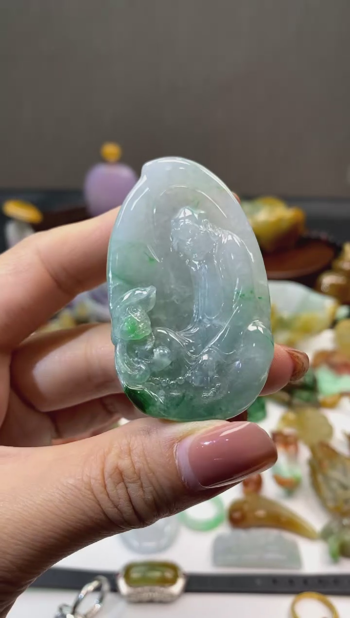 【闪购商品】翡翠未镶嵌颈饰翡翠达摩挂件
