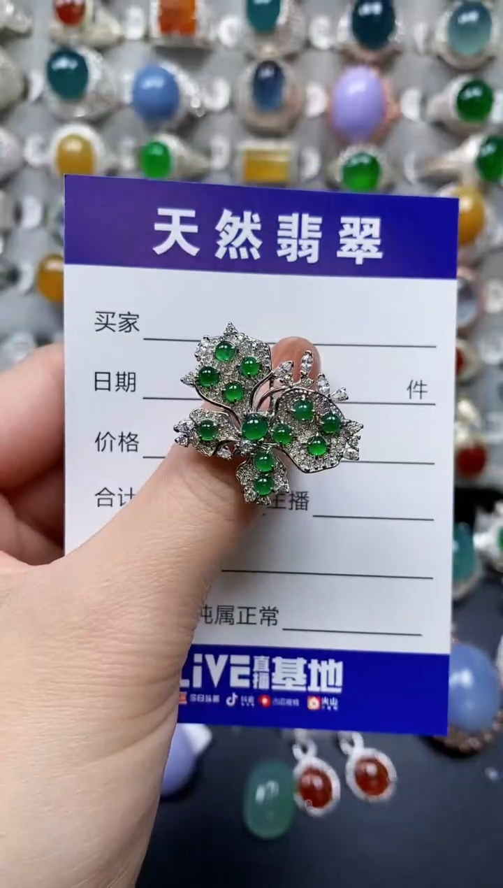 【闪购商品】翡翠戒指银S925镶嵌0091