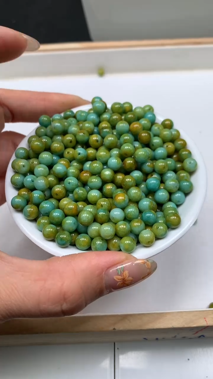 未镶嵌玛瑙手饰B2231 黄皮淞6mm30个12元