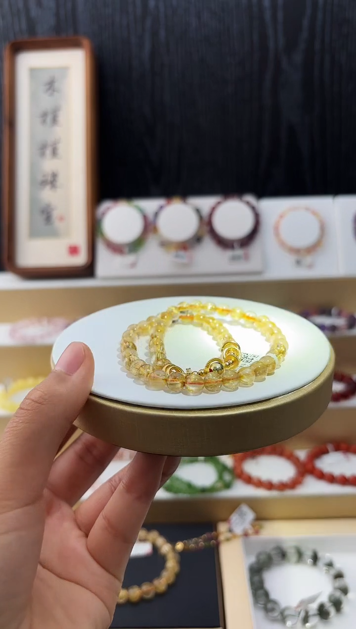 银S925镶嵌手链发晶MJJZBMJ4187钛晶双圈原创设计多样性发一