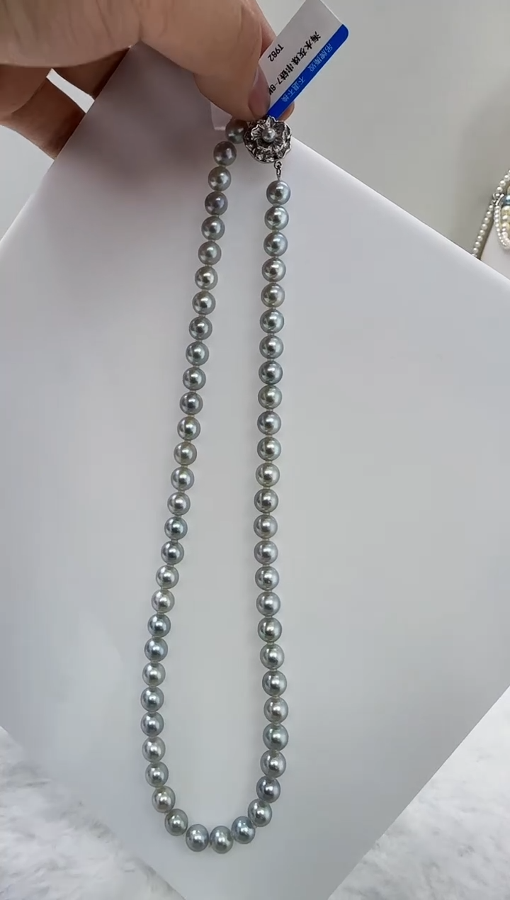 【闪购商品】海水珍珠DA未镶嵌t982 灰珠串7