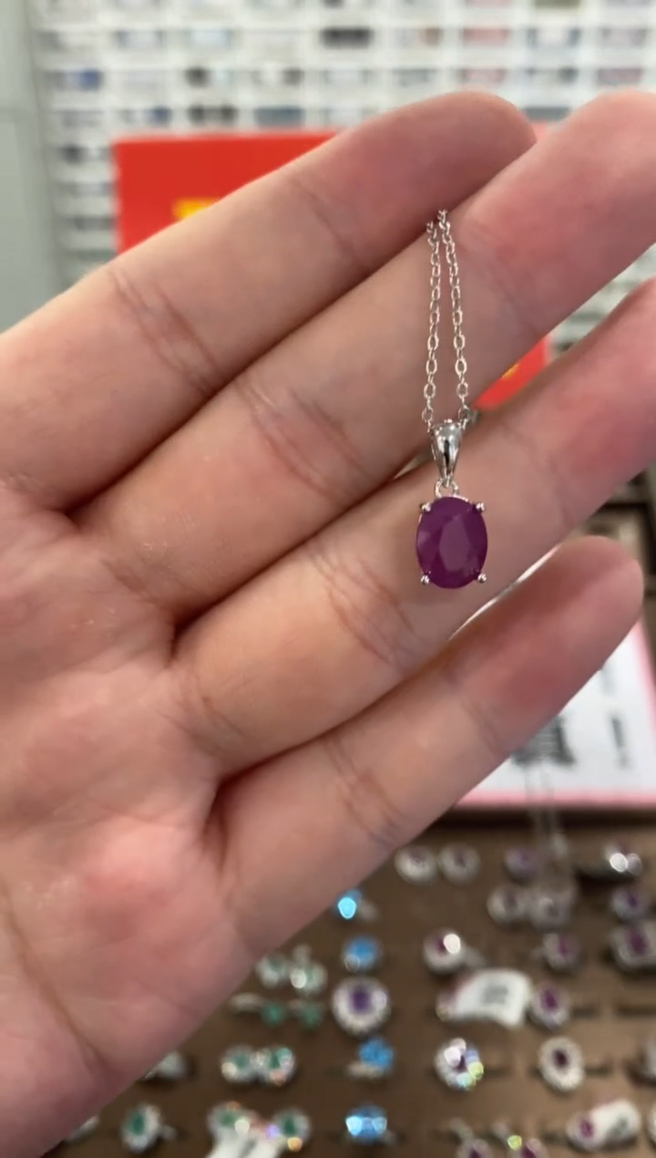 颈饰银S925镶嵌红宝石1