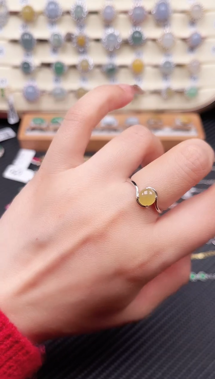 【闪购商品】翡翠戒指银S925镶嵌戒指