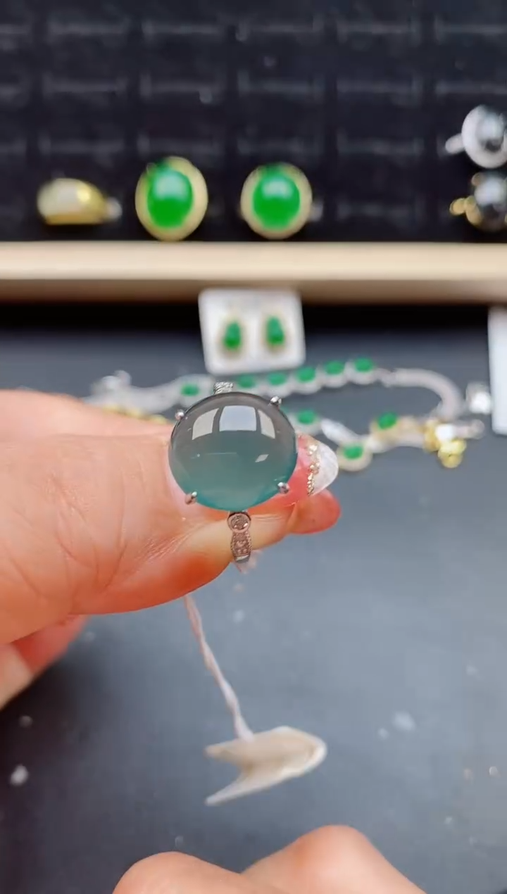 【闪购商品】翡翠戒指银S925镶嵌12112