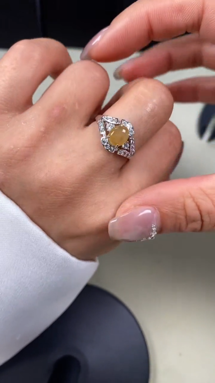 【闪购商品】翡翠戒指银S925镶嵌9558