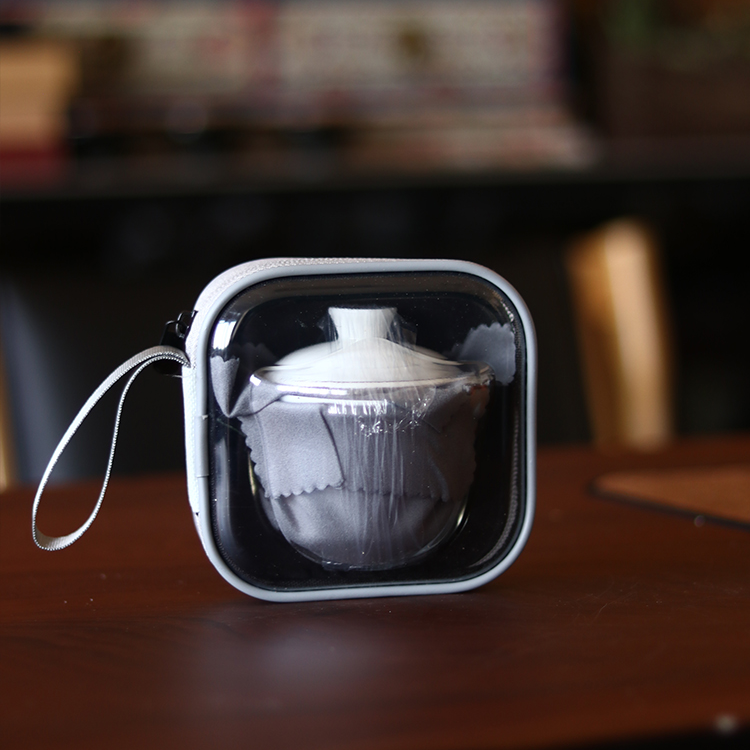 白瓷玲珑旅行茶具套装