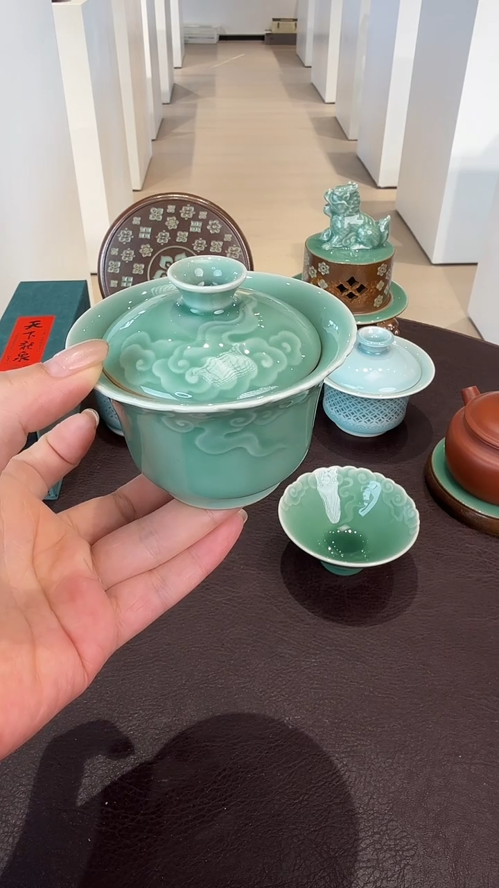 青瓷手工茶器包邮