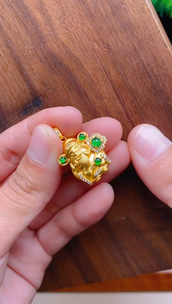 【闪购商品】翡翠吊坠(不含链)银S925镶嵌财神