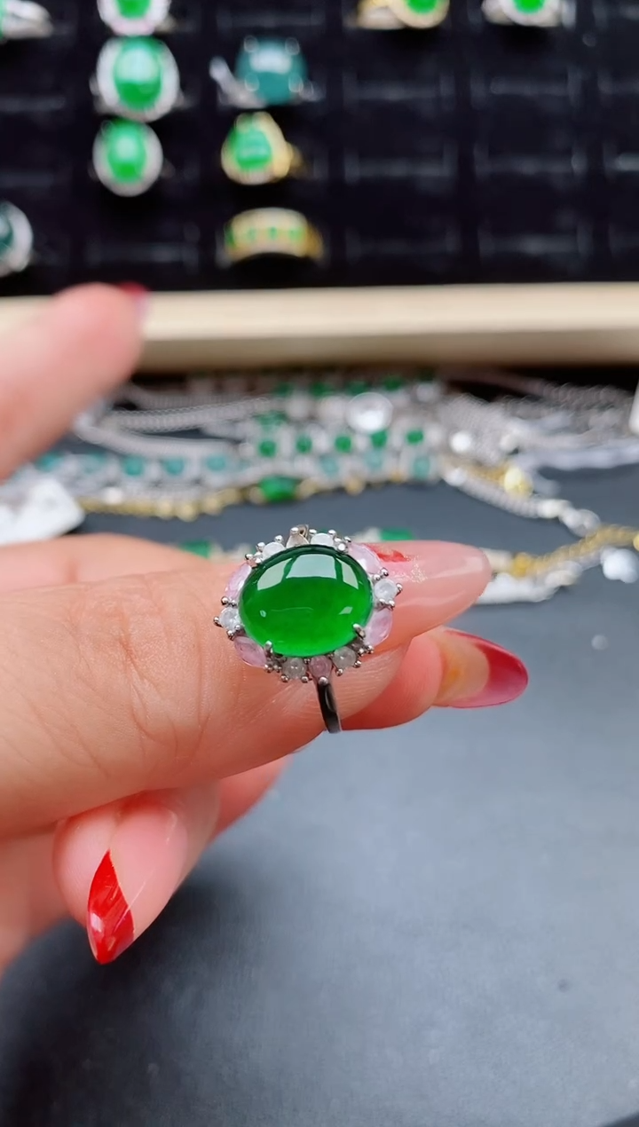 【闪购商品】翡翠戒指银S925镶嵌321321