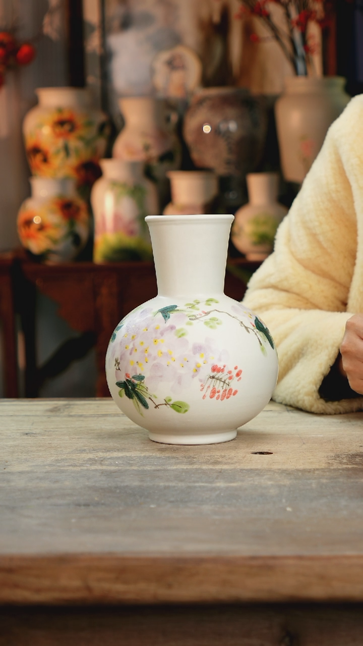 【闪购商品】瓷片景德镇纯手工釉下彩精品花瓶