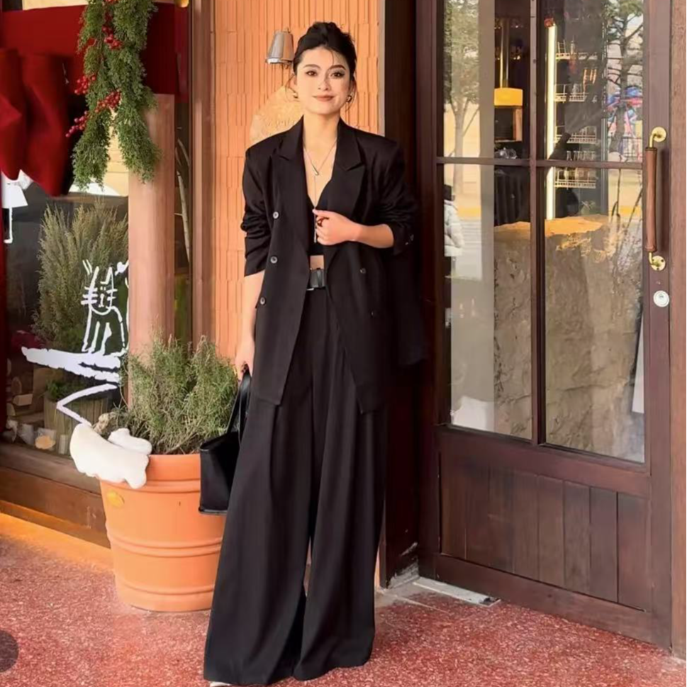 【春季套装】轻奢中古感摩登气质西装套装显瘦网红时尚休闲百搭西服