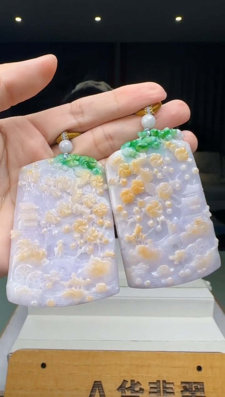 【闪购商品】翡翠吊坠(不含链)未镶嵌一对XM@@WS1SS01862