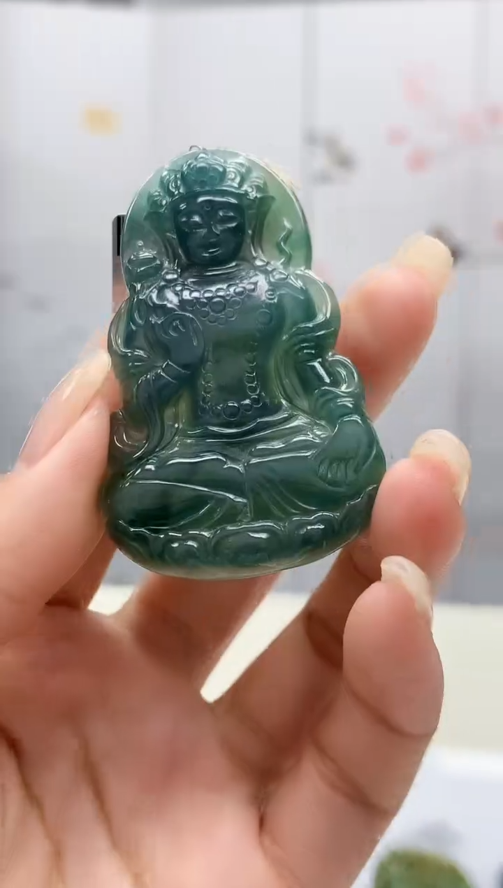 【闪购商品】定制翡翠未镶嵌4925lr-毛货挂件76