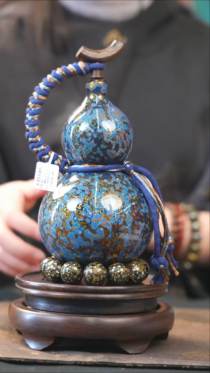 【闪购商品】YK149漆艺酒葫芦不包手串及旋转底座