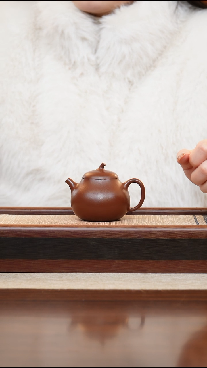 紫泥茄瓜130cc宜兴手工紫砂壶
