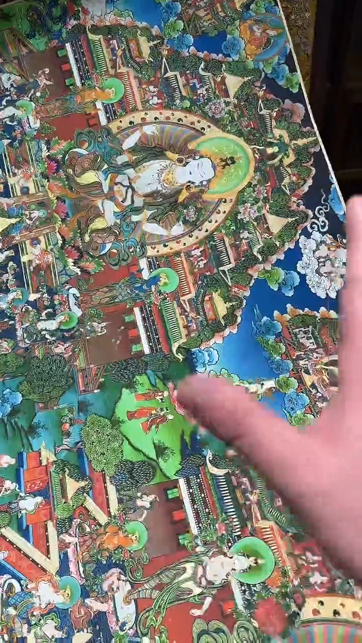 卷轴画【主播精品】高端卷轴画——唐卡AA77三怙主