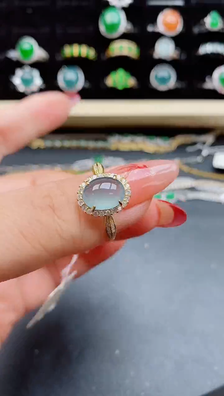 【闪购商品】翡翠戒指银S925镶嵌5080550