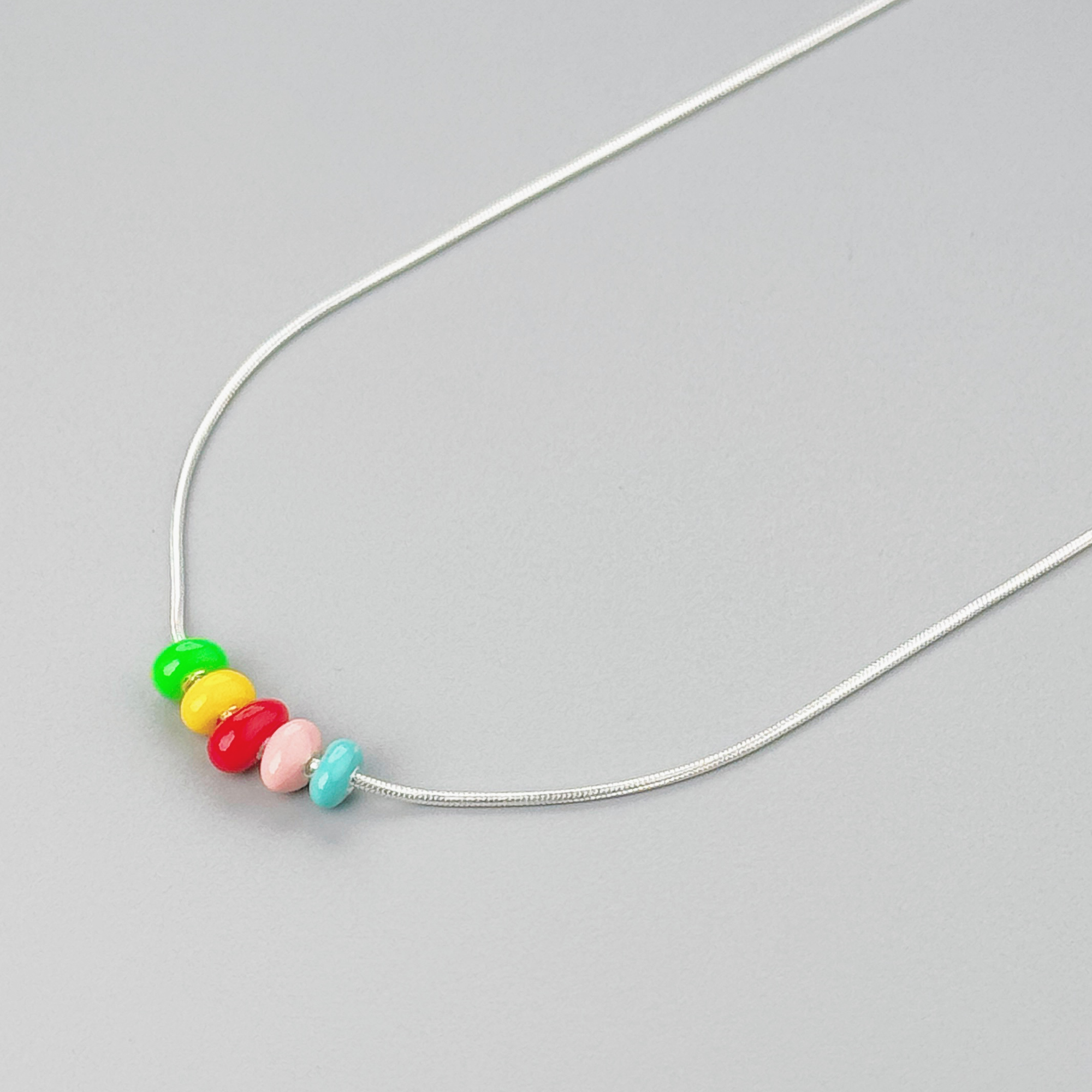 坠链均925银 彩豆蛇骨链·熹棠·气质时尚百搭