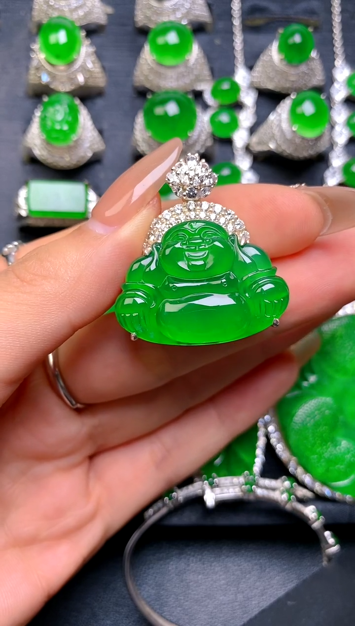 【闪购商品】翡翠吊坠(赠链)银S925镶嵌吊坠