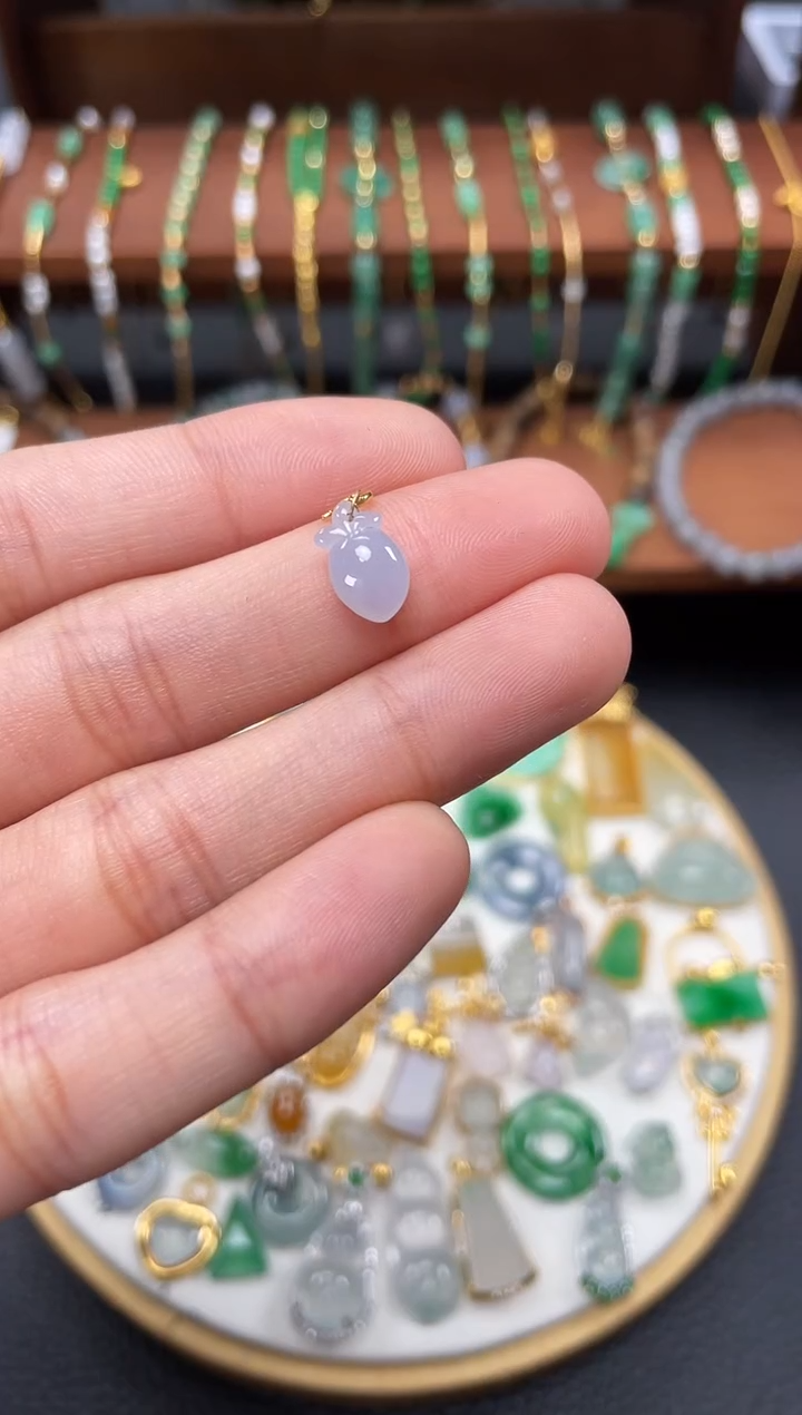 【闪购商品】翡翠吊坠(不含链)18K金镶嵌一个   JK313