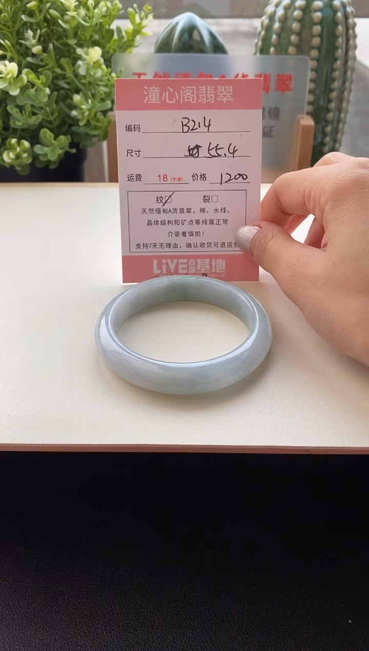 未镶嵌手镯翡翠圈口55.4编码B214