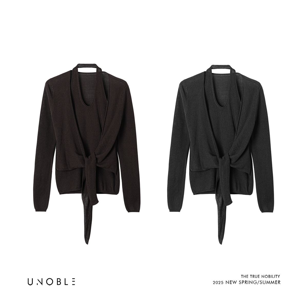 UNOBLE2025 S/S【疏离感】莱赛尔天丝挂脖假两件 秋季新款