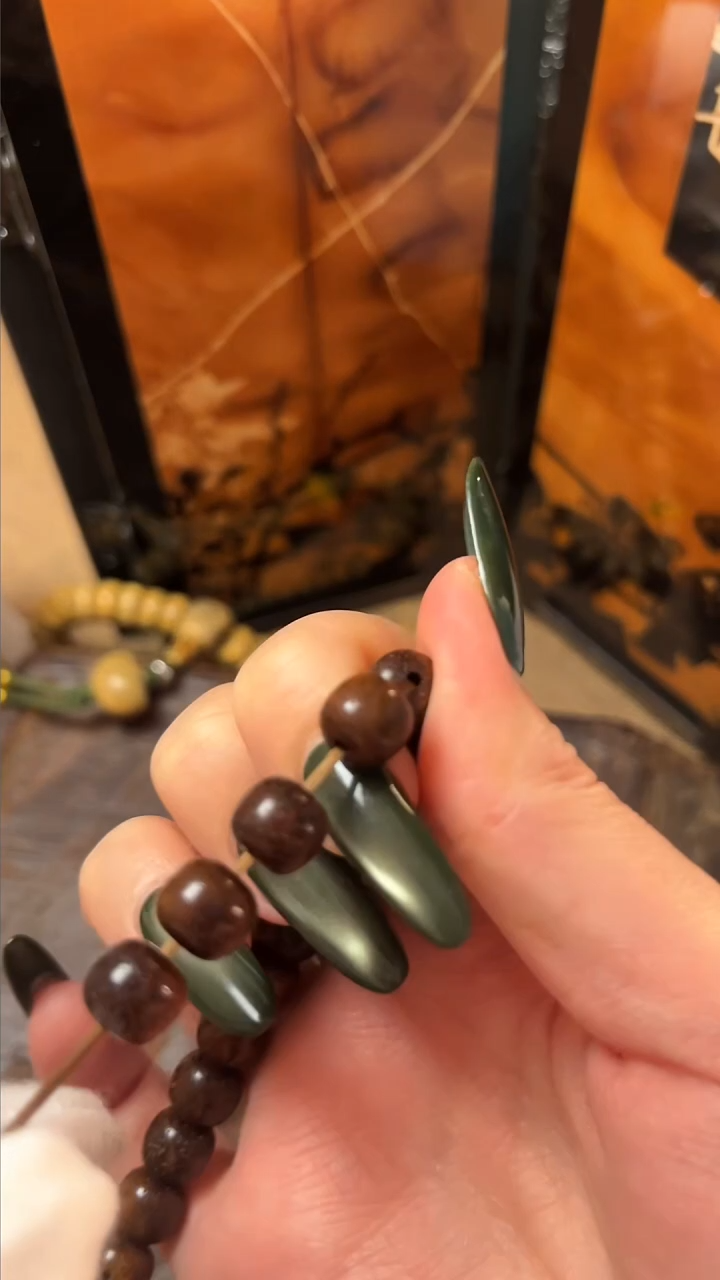 手串星月菩提精工级中珀桶珠银标手串