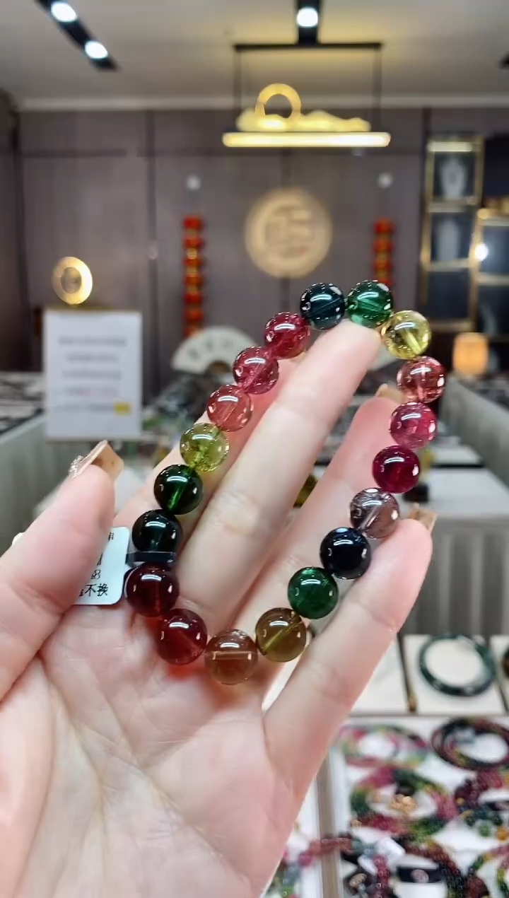 【闪购商品】碧玺收藏级单圈手串10mm+未镶嵌一物一证dan