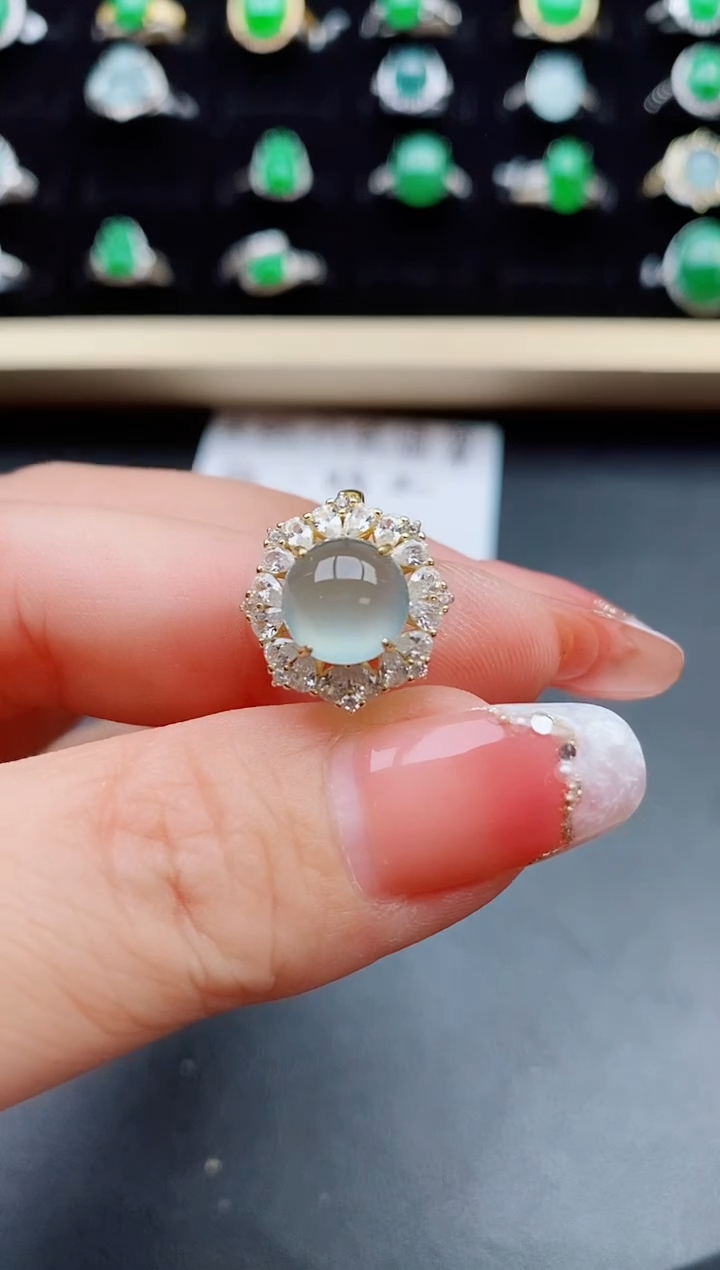 【闪购商品】翡翠戒指银S925镶嵌50800