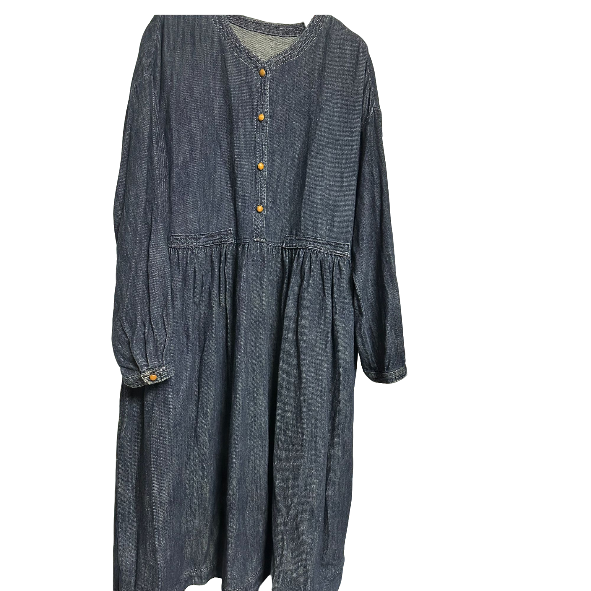 棉质韩版秋季休闲长袖开衫大版洗水高温定型棉质秋季长连衣牛仔裙