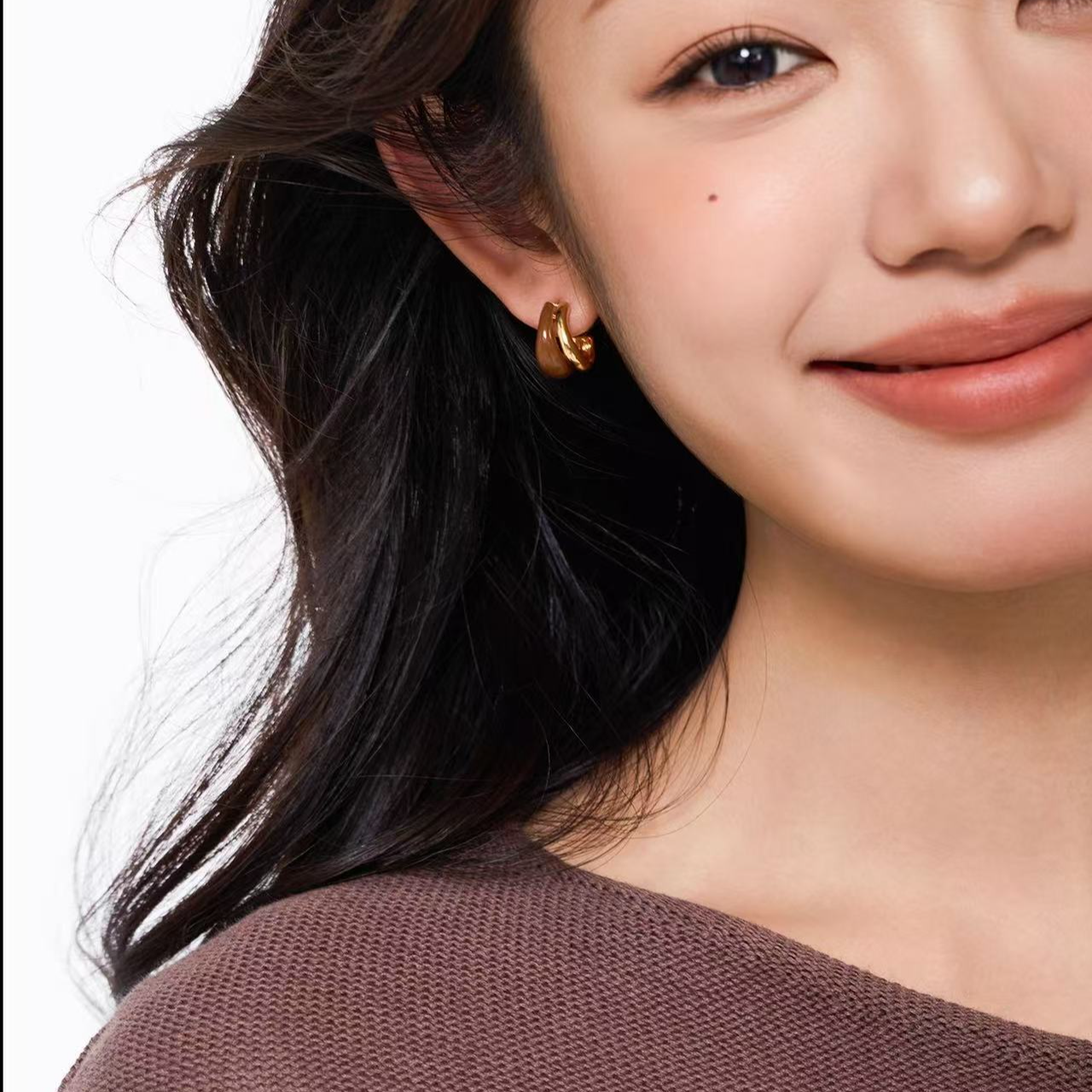 非金属树脂耳饰 耳钉WYFS双环气质耳饰