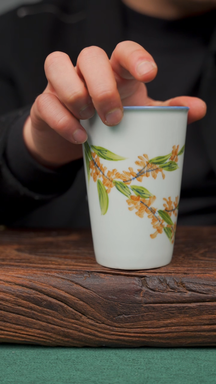 【闪购商品】瓷片103寻一缕瓷香杯釉下手工手绘瓷器