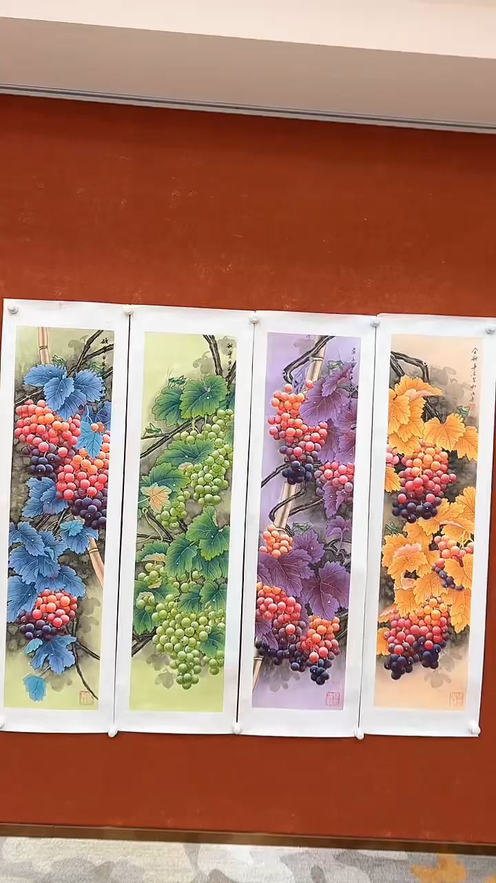 【闪购商品】国画3.7-国检2-黄春香-四条屏83