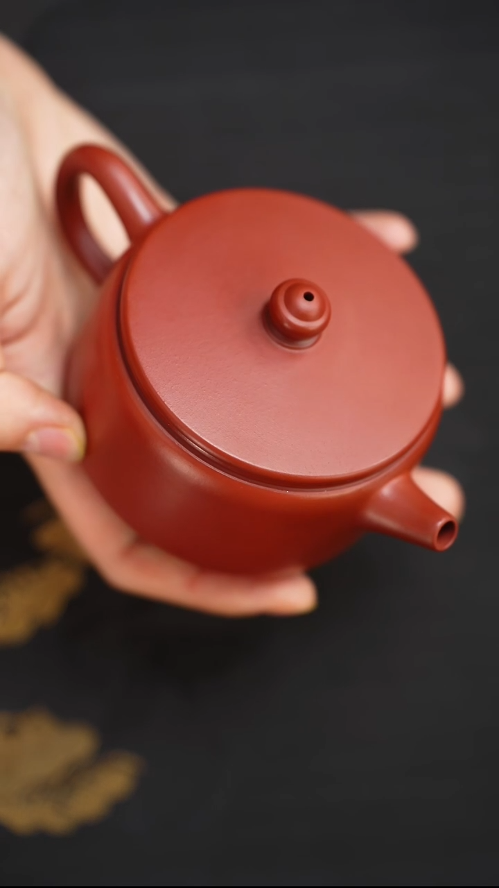 茶壶紫砂浩阳朱泥玉璧底元宝光素汉瓦150cc