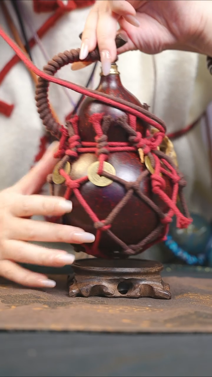 【闪购商品】RF117大漆酒葫芦不包手串及旋转底座