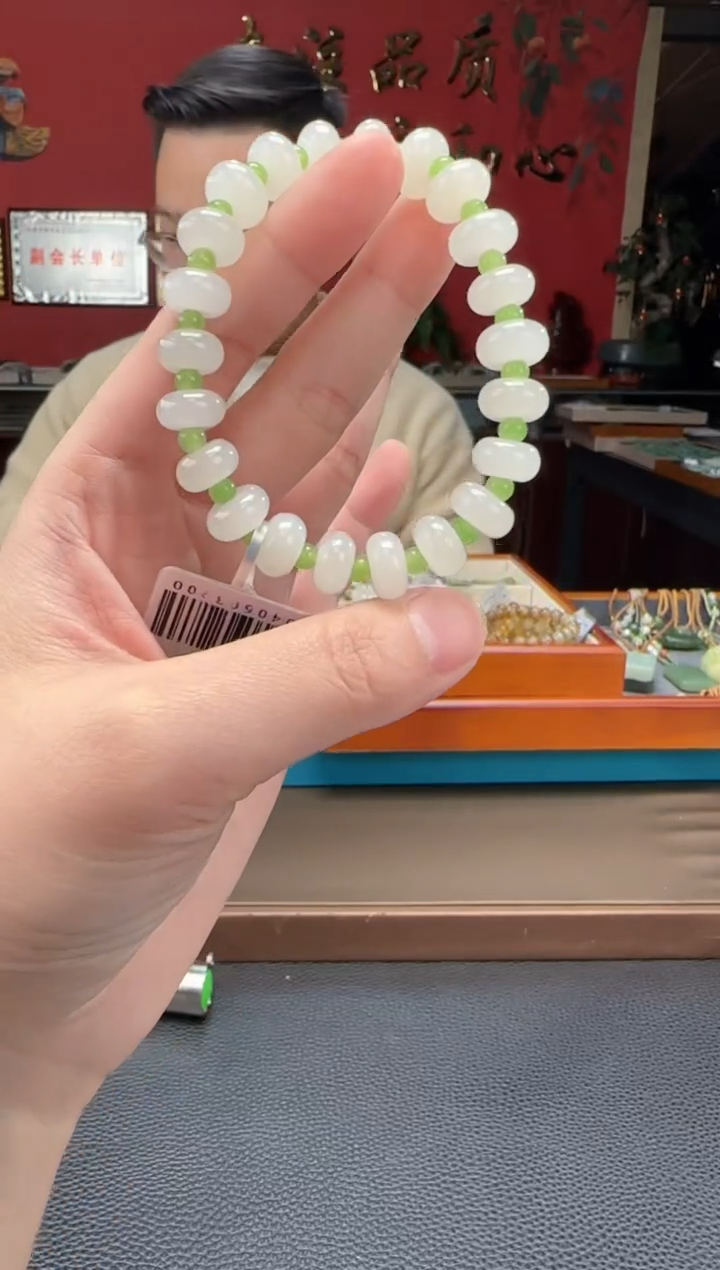 【闪购商品】和田玉.未镶嵌白玉diy单圈手串