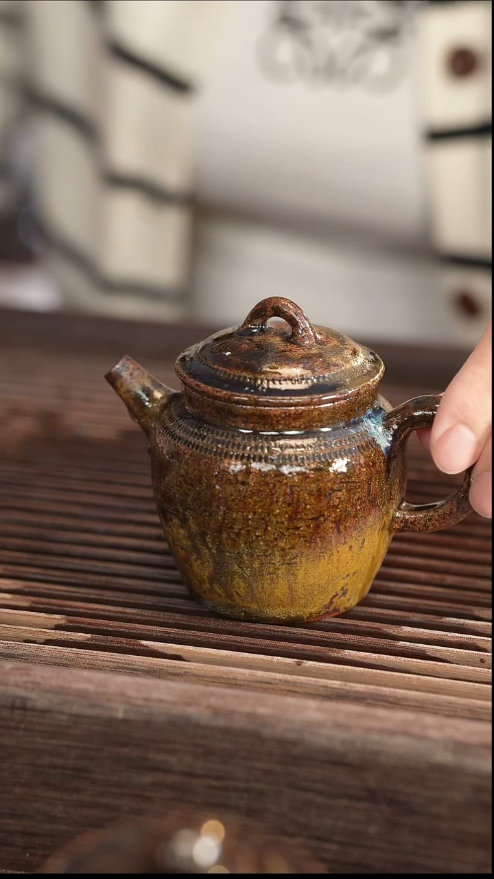 茶壶紫砂5号柴烧  140cc