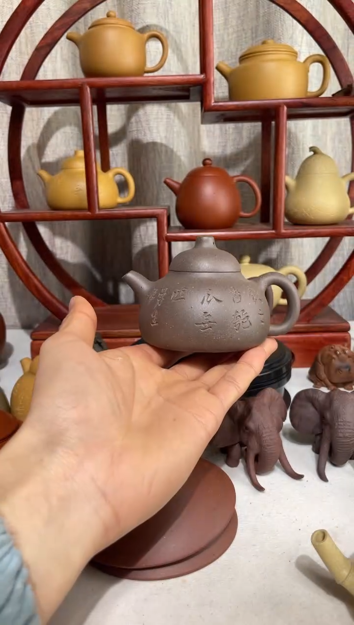 【闪购商品】紫砂茶壶台西底槽青手工泥匏瓜