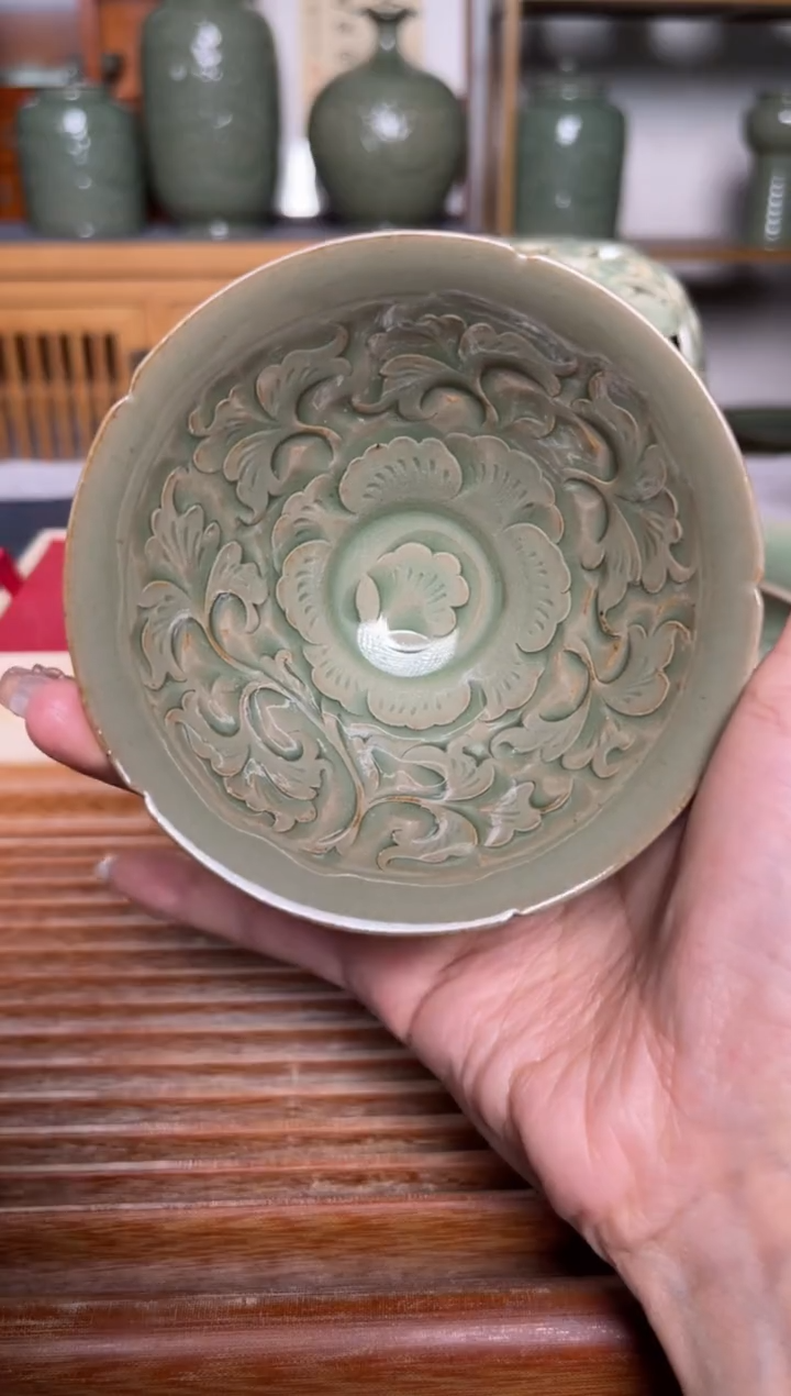 【闪购商品】其他纯手工秘色葵口薄胎斗笠盏王晓娜款