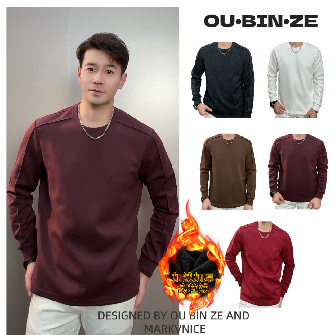 新 欧彬泽【格调】欧货长袖中厚卫衣秋冬男装圆领休闲时尚百搭10062