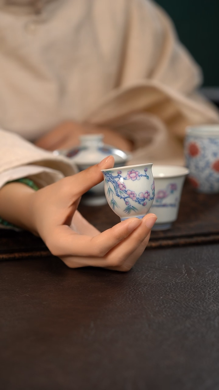 【闪购商品】杯聚澜堂斗彩玉兰花玉兰杯