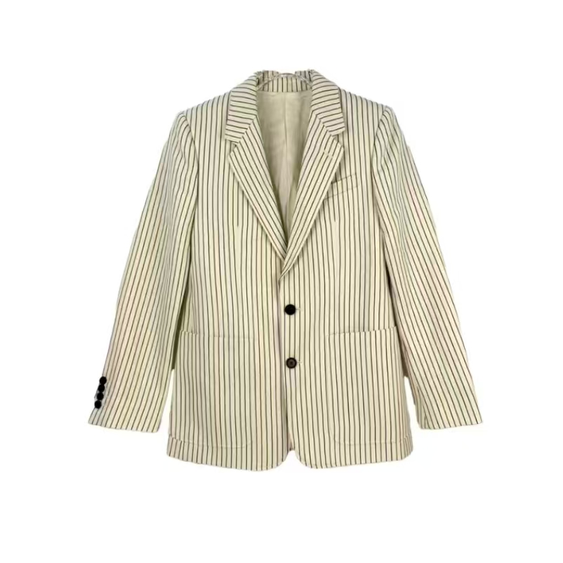 未使用 Celine/思琳 活动-100汤/P255231057/米色竖纹西装外套 36