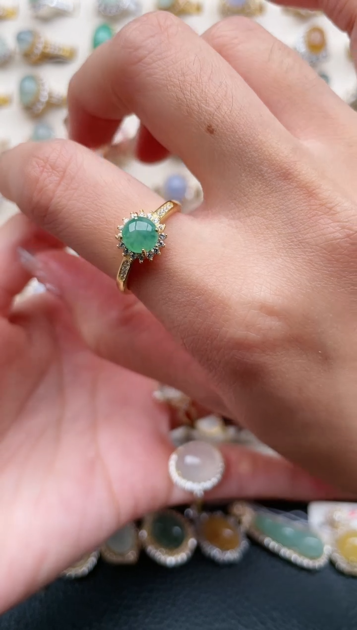 【闪购商品】翡翠戒指银S925镶嵌1111