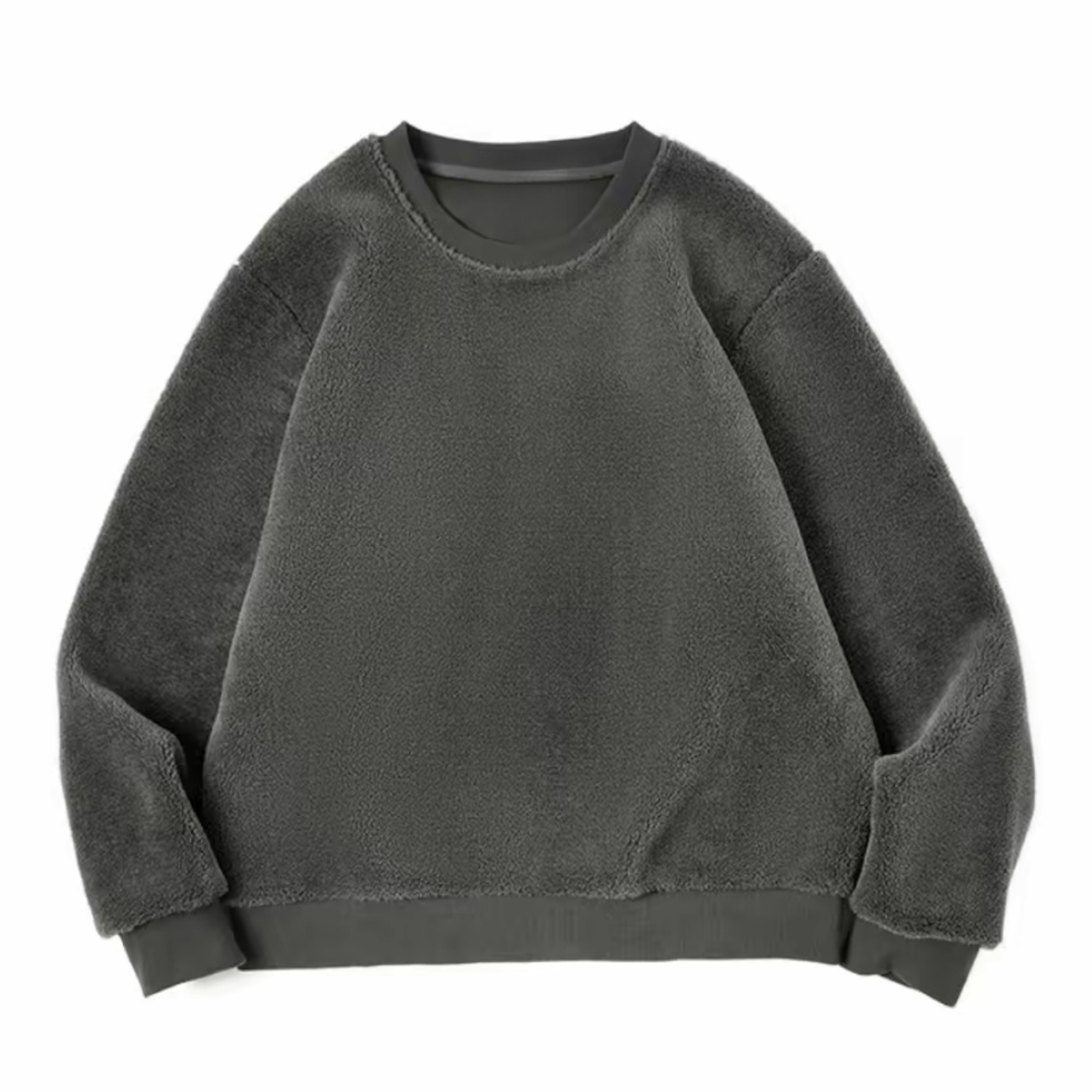 EL70-H2-14美式摇粒绒叠穿保暖圆领无帽卫衣男女同款