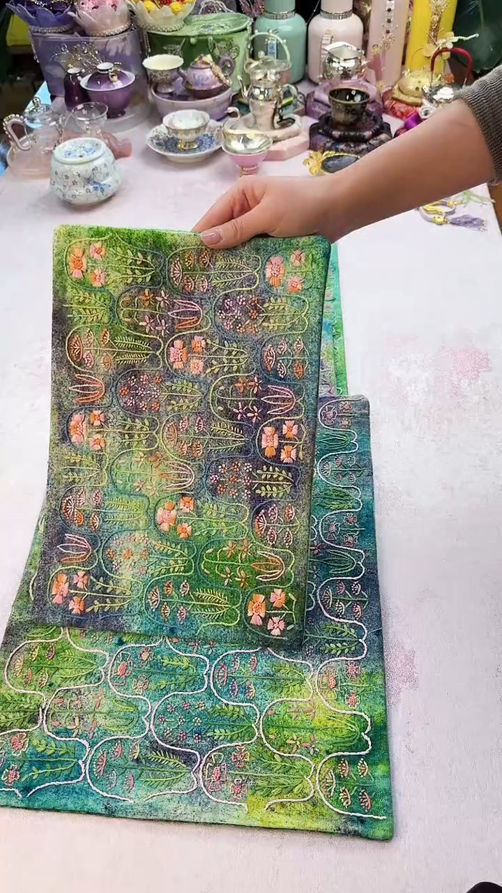 142手工手绣 刺子绣茶席