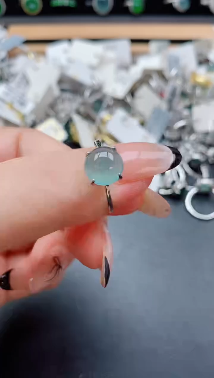 银S925镶嵌戒指翡翠11