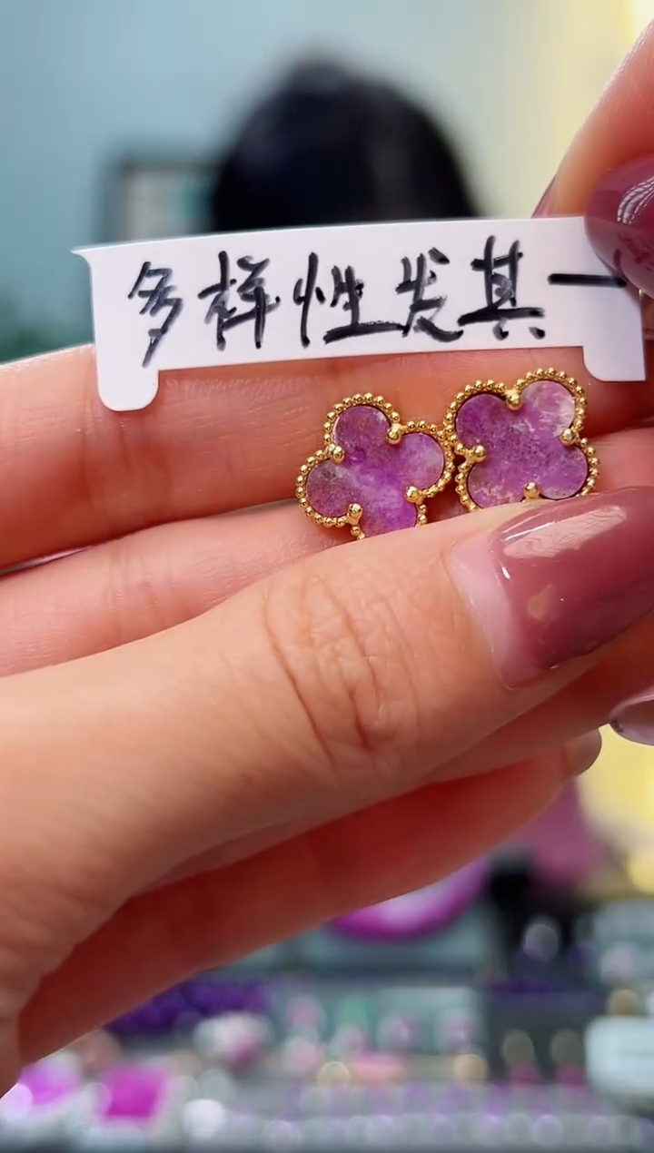 【闪购商品】苏纪石（舒俱来）耳钉银S925镶嵌多样性发其一