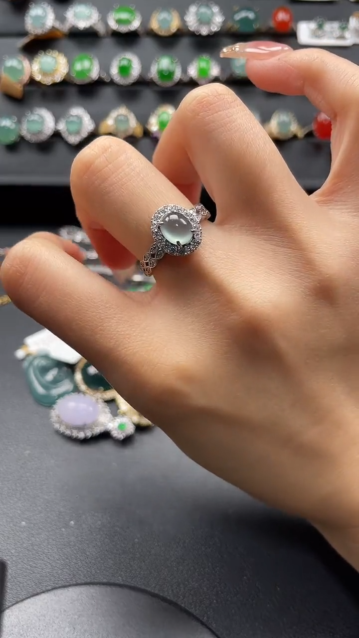 【闪购商品】翡翠戒指银S925镶嵌546754