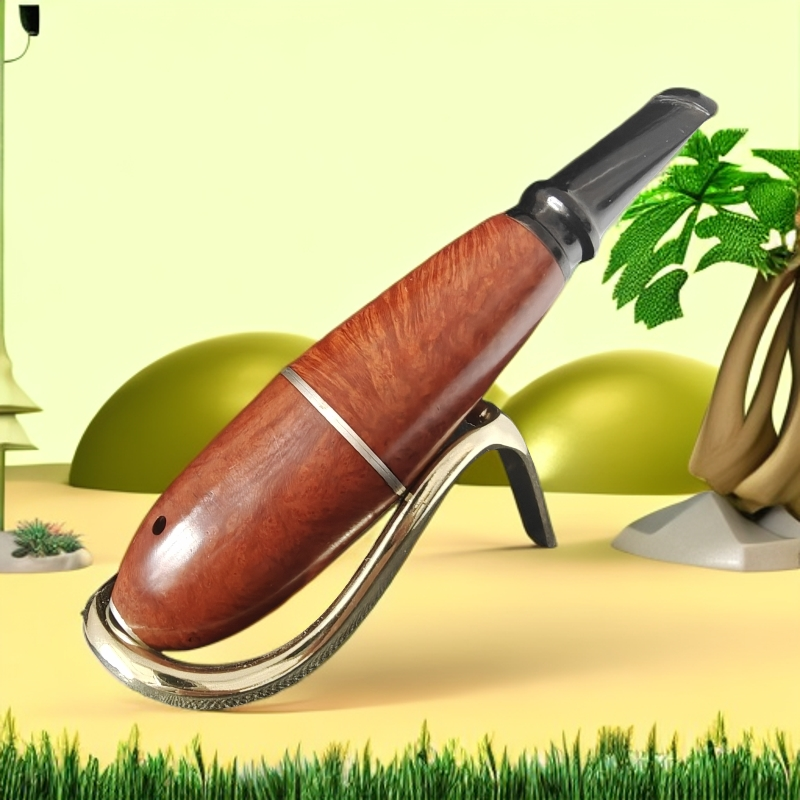 新款手工石楠木鱼雷烟斗硫化橡胶斗嘴3毫米烟道